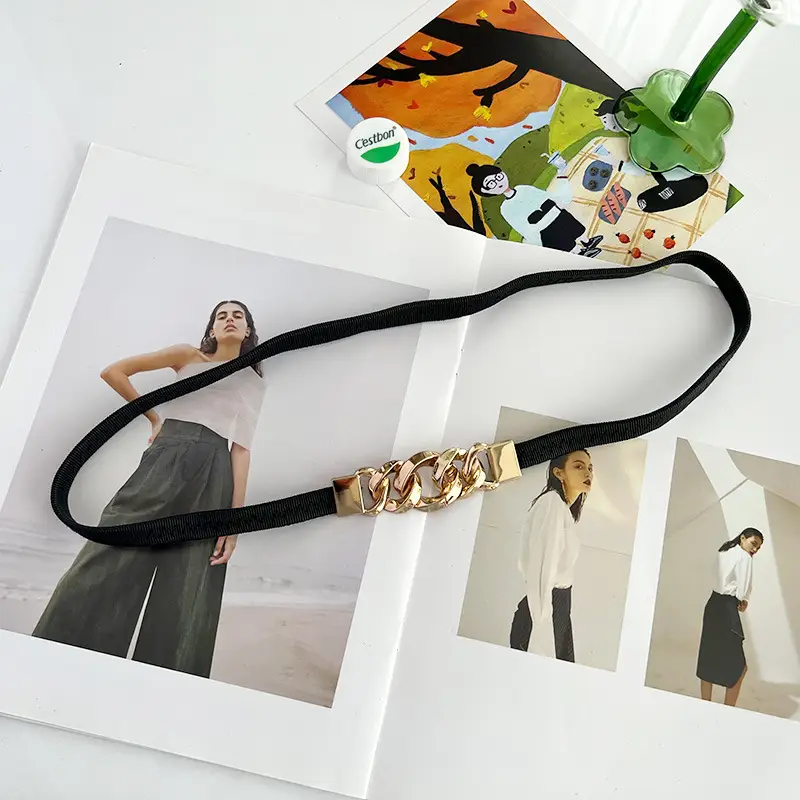 Black Wide Belt Waist Seal Decorative Fashion Accessory