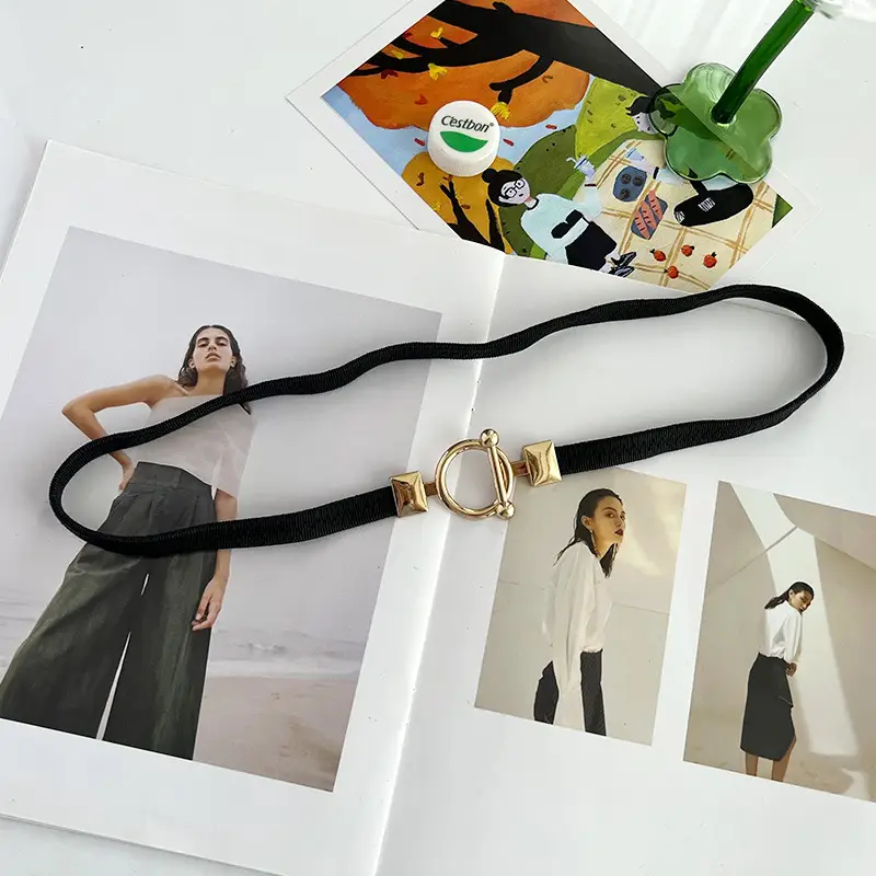 Black Wide Belt Waist Seal Decorative Fashion Accessory