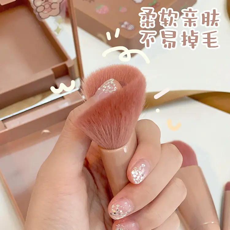 5-Piece Makeup Brush Travel Set with Mirror - Image 7