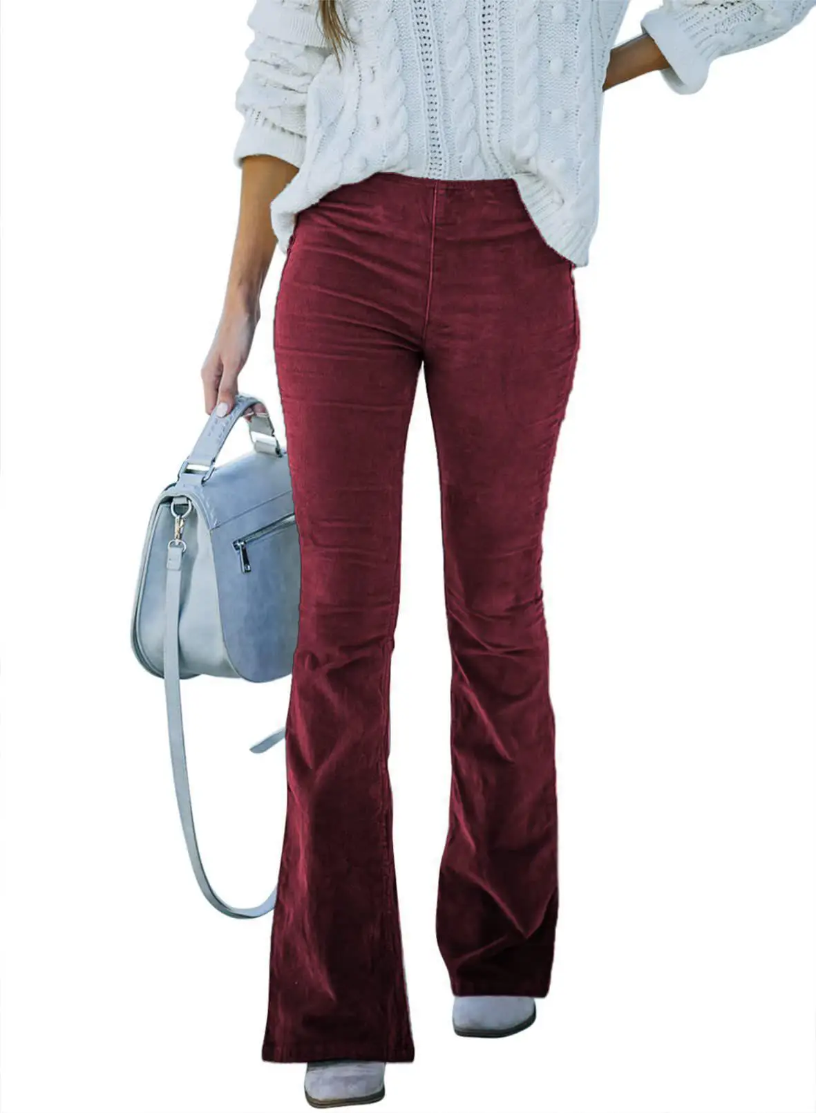 Pink Flared Corduroy Pants for Women 2026 - Image 11