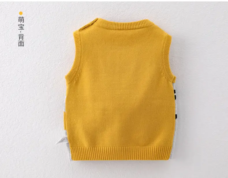 Spring Cartoon Knitted Baby Vest Red Yellow Blue — feature 11