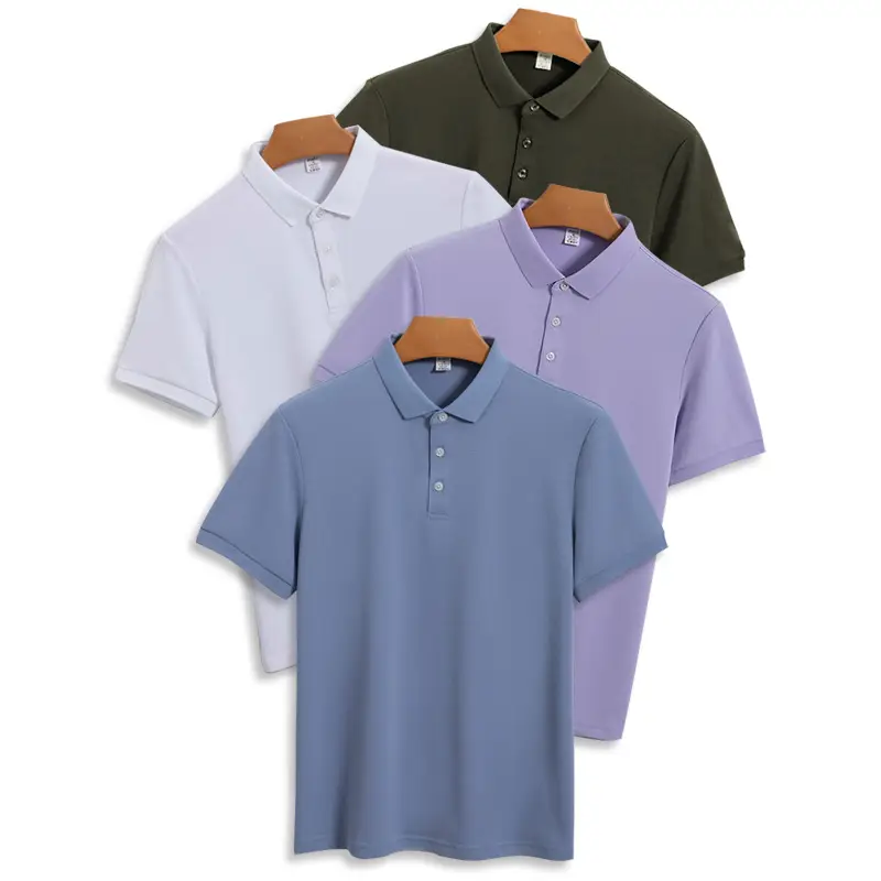 Men's Lavender Quick-Drying UV Sunscreen Polo Shirt - Image 11