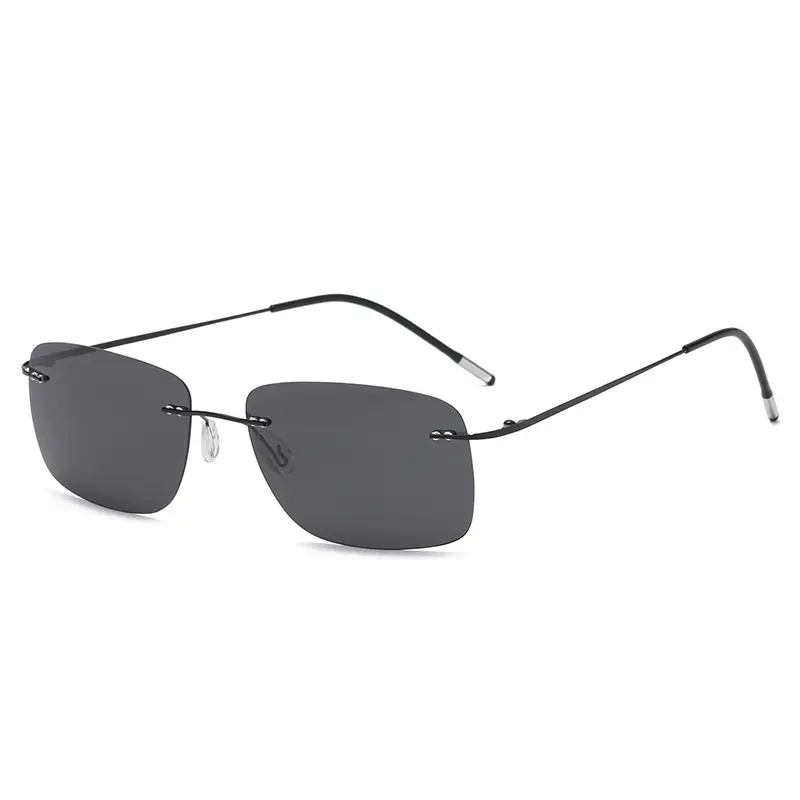 Men's Titanium Alloy Polarized Sunglasses Gray High Definition - Image 8