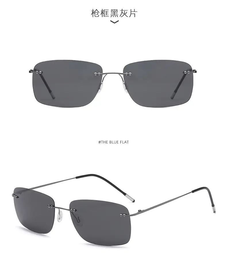Men's Titanium Alloy Polarized Sunglasses Gray High Definition β feature 18