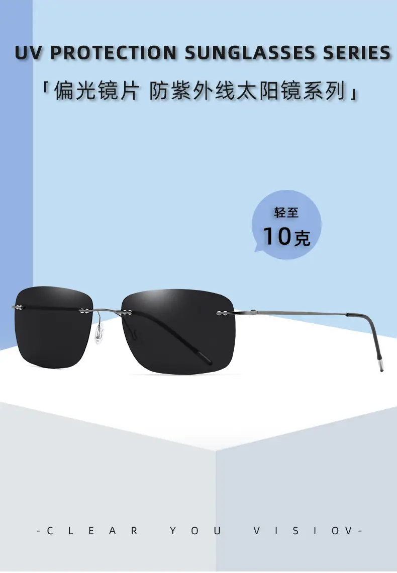 Men's Titanium Alloy Polarized Sunglasses Gray High Definition β feature 5