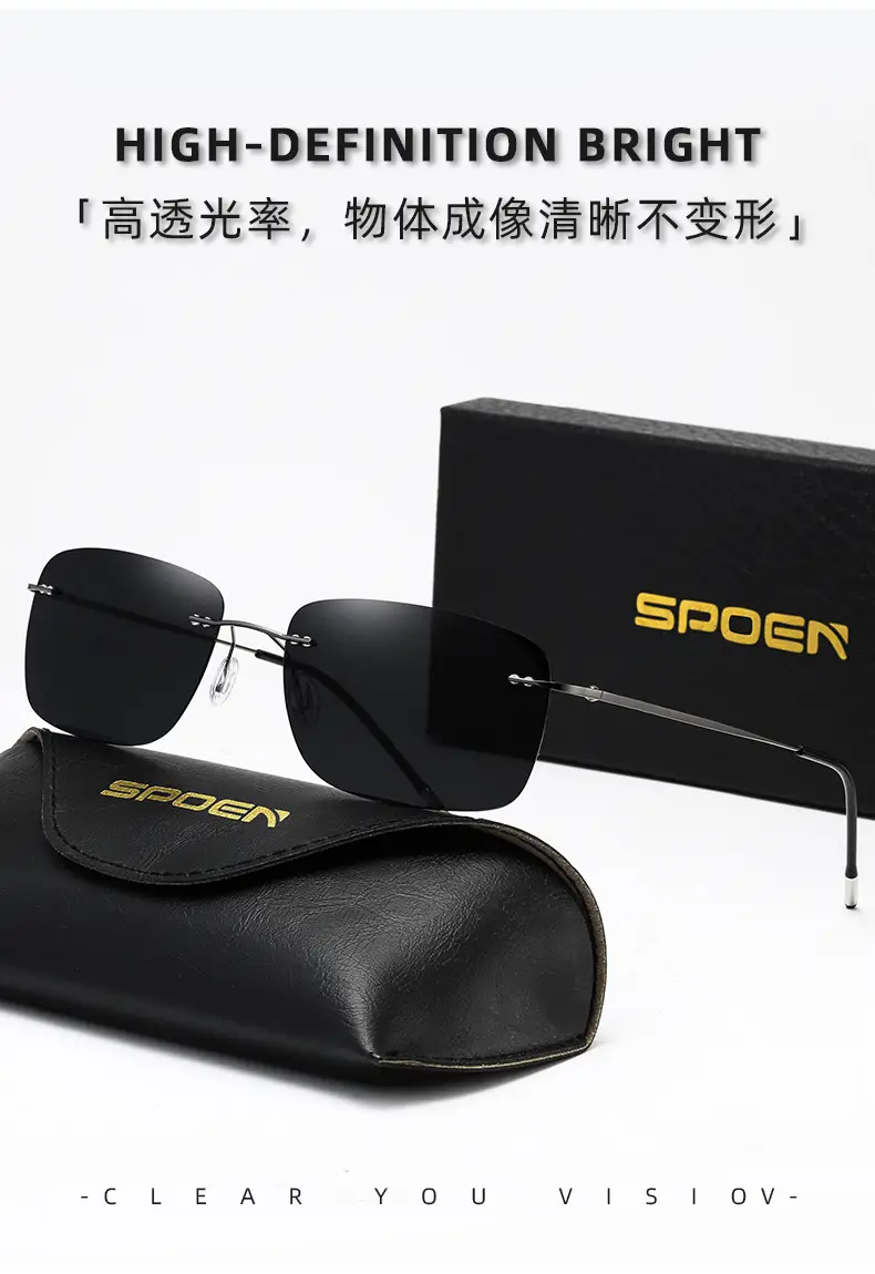 Men's Titanium Alloy Polarized Sunglasses Gray High Definition β feature 7