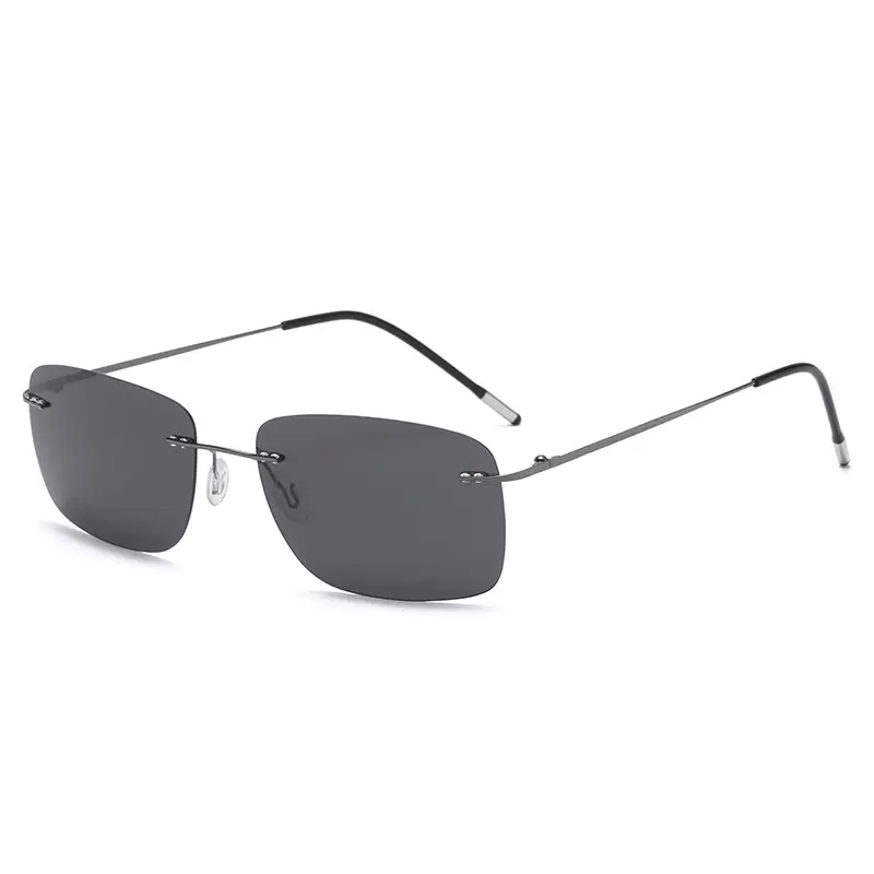 Men's Titanium Alloy Polarized Sunglasses Gray High Definition - Image 2