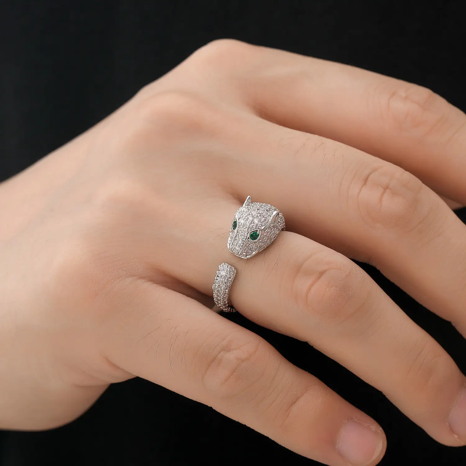 Leopard Snake Rings Gold & Silver with Zircon - Image 6