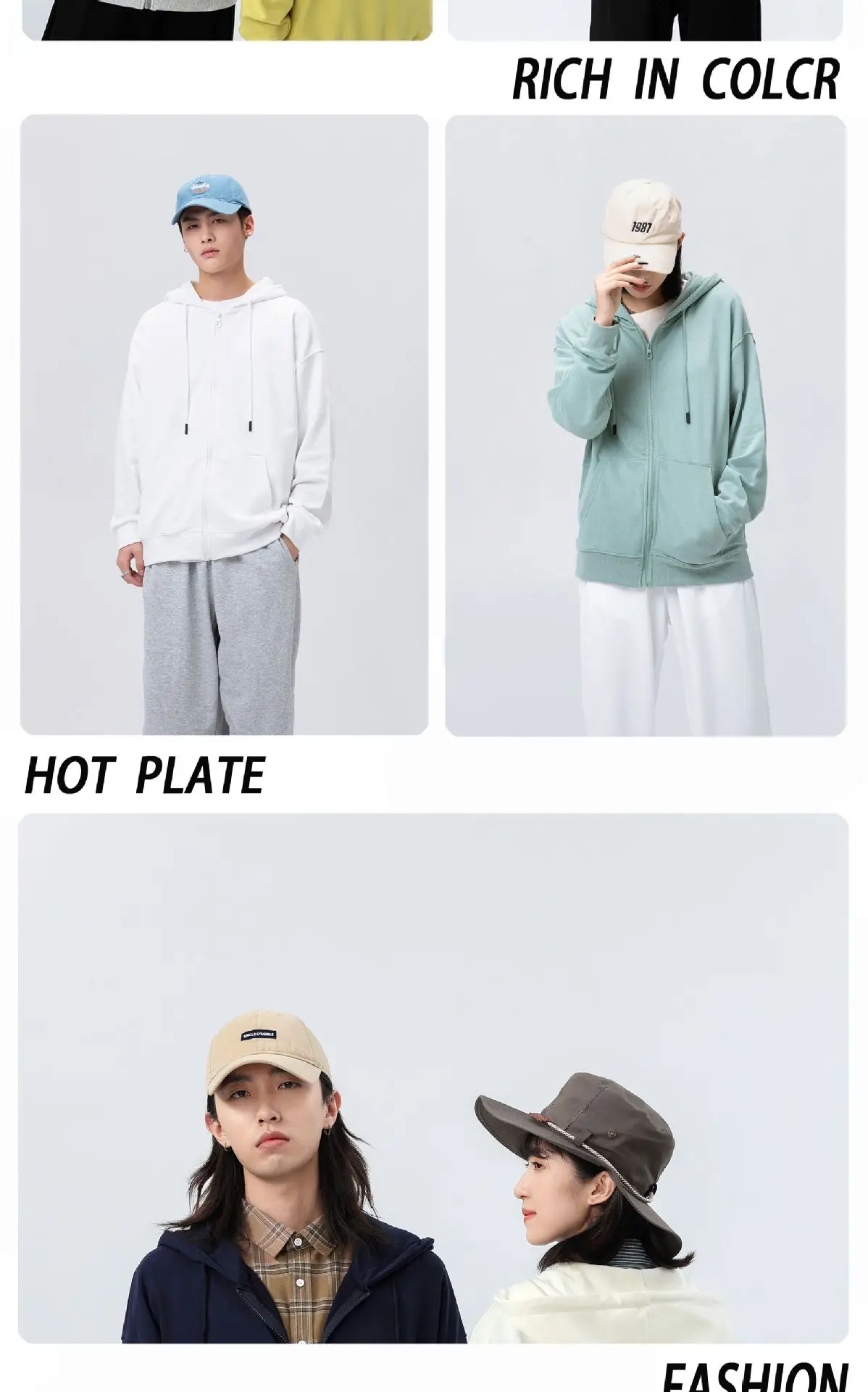 Men Light Green Full Zip Hoodie Turtleneck — feature 10