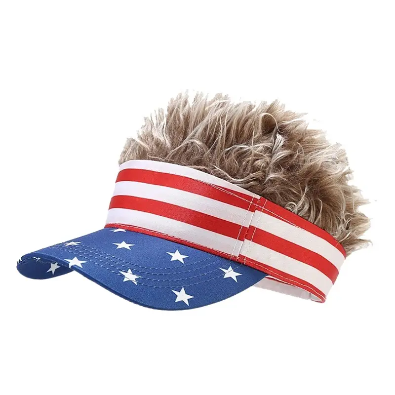 American Flag 5-Pointed Star Wiggly Cap for Men Women