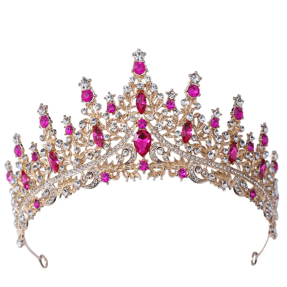 Bridal Crown with Red & Black Rhinestones - Image 26