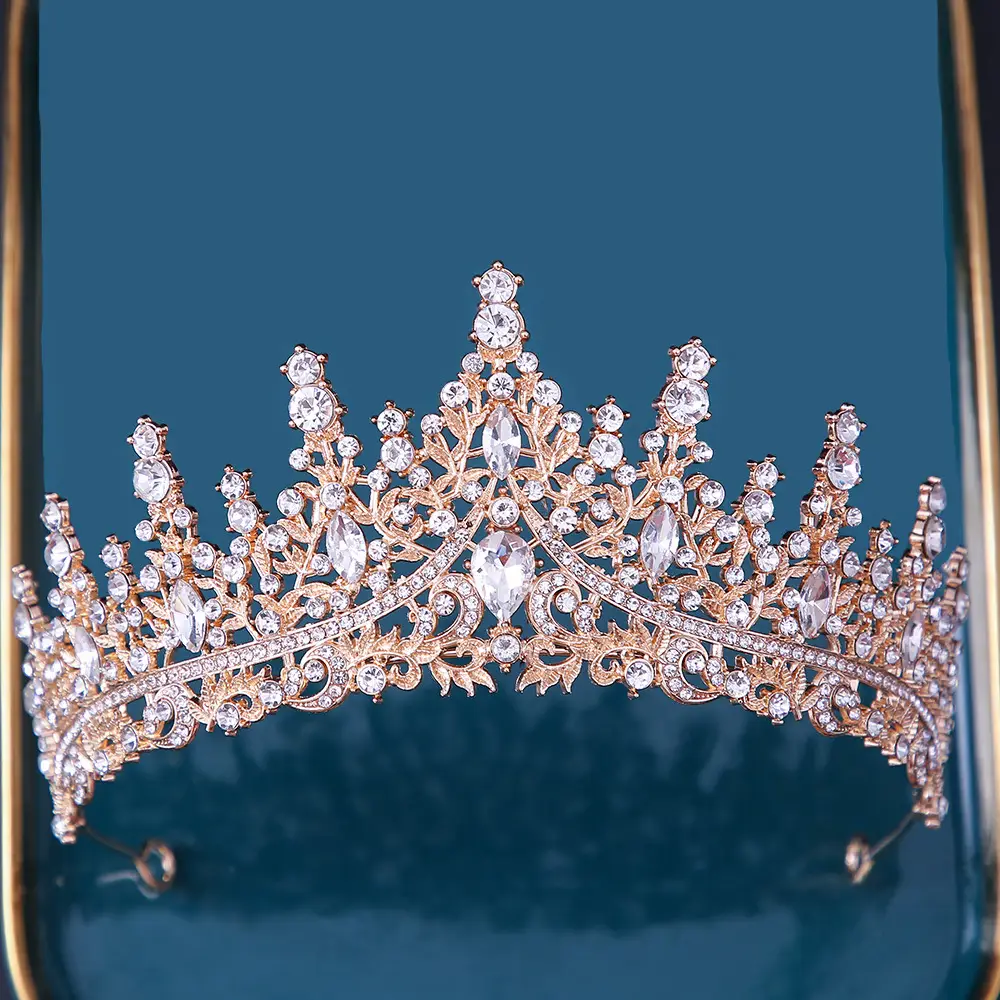 Bridal Crown with Red & Black Rhinestones - Image 10