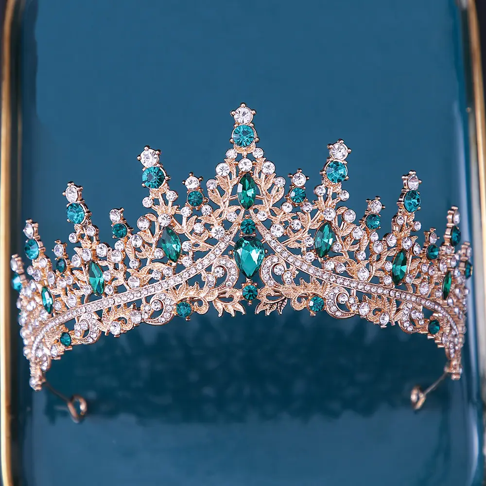 Bridal Crown with Red & Black Rhinestones - Image 12