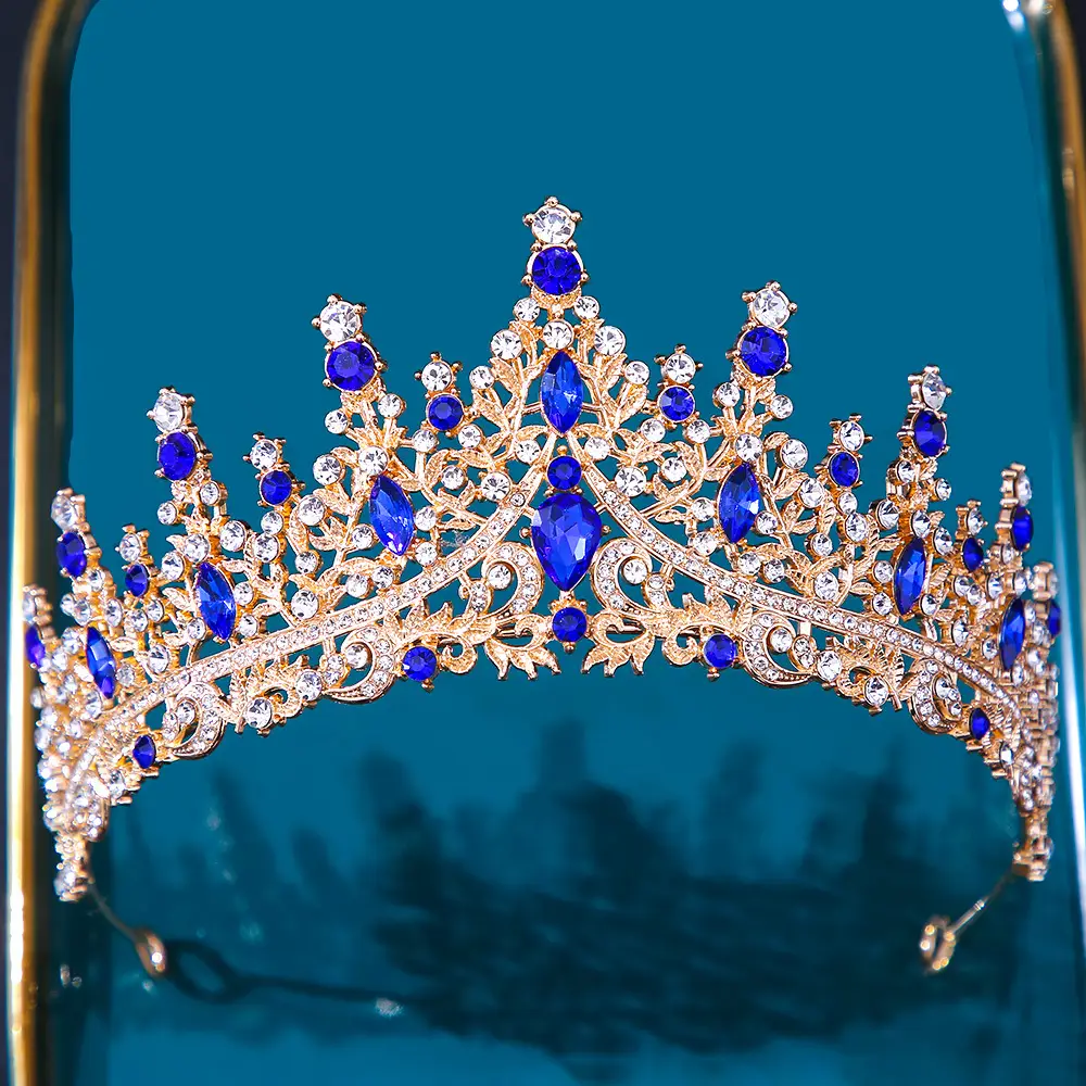 Bridal Crown with Red & Black Rhinestones - Image 13
