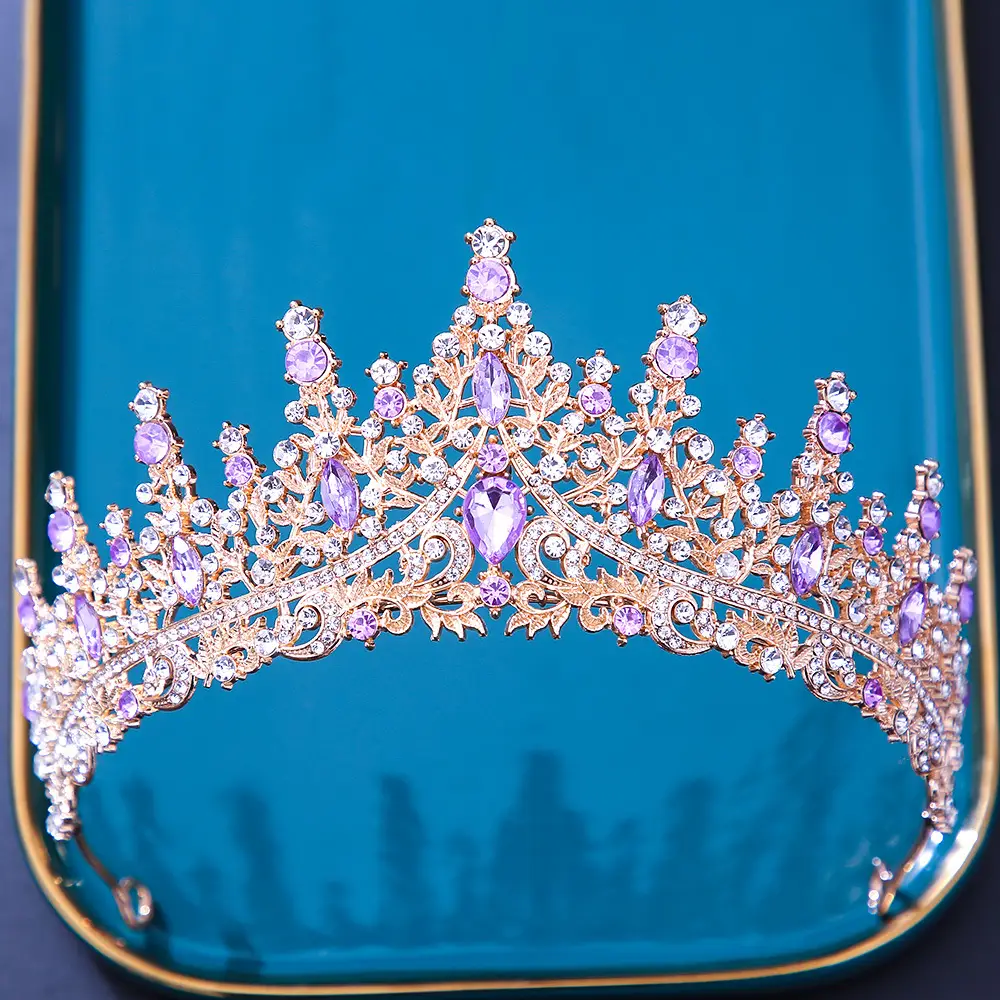 Bridal Crown with Red & Black Rhinestones - Image 14