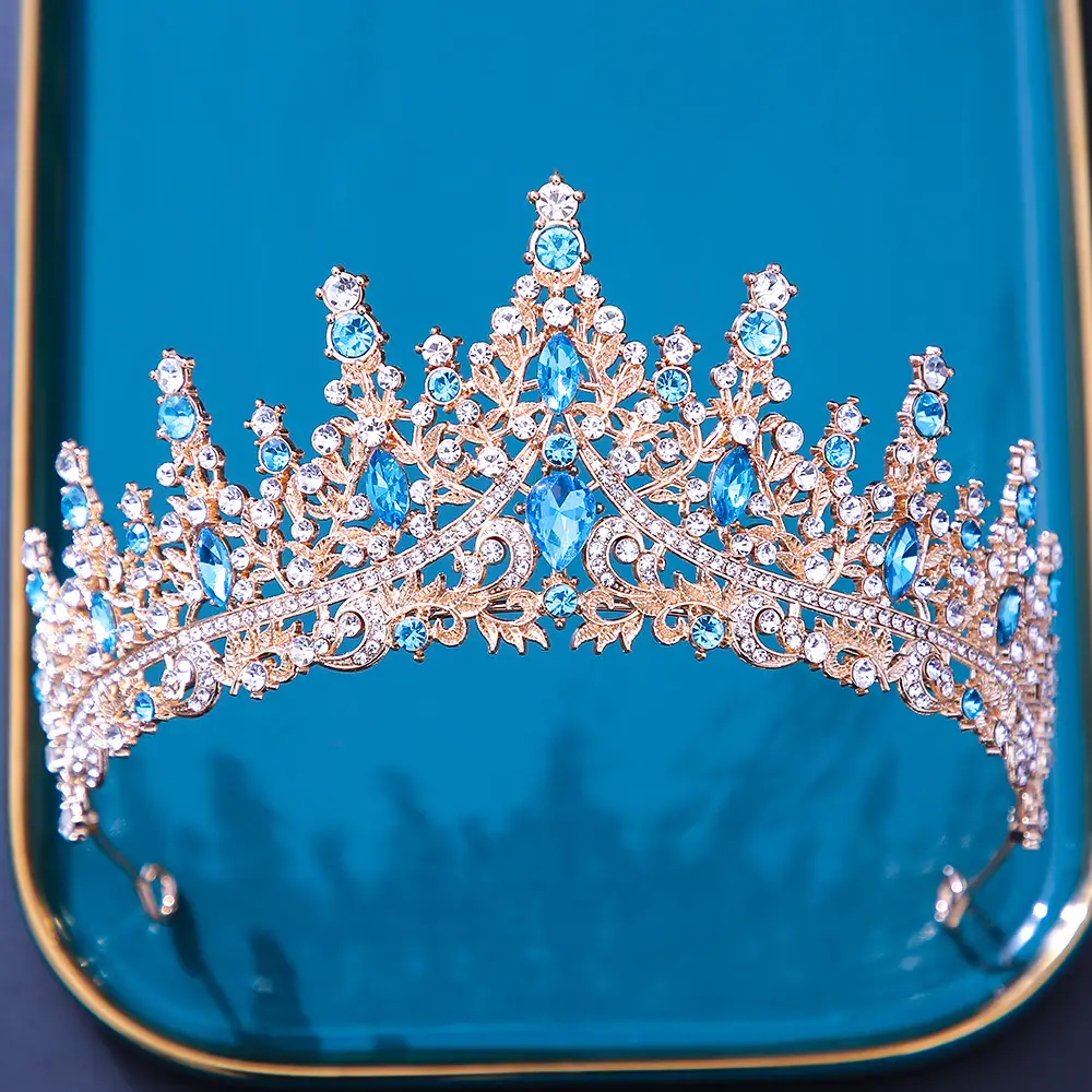 Bridal Crown with Red & Black Rhinestones - Image 15
