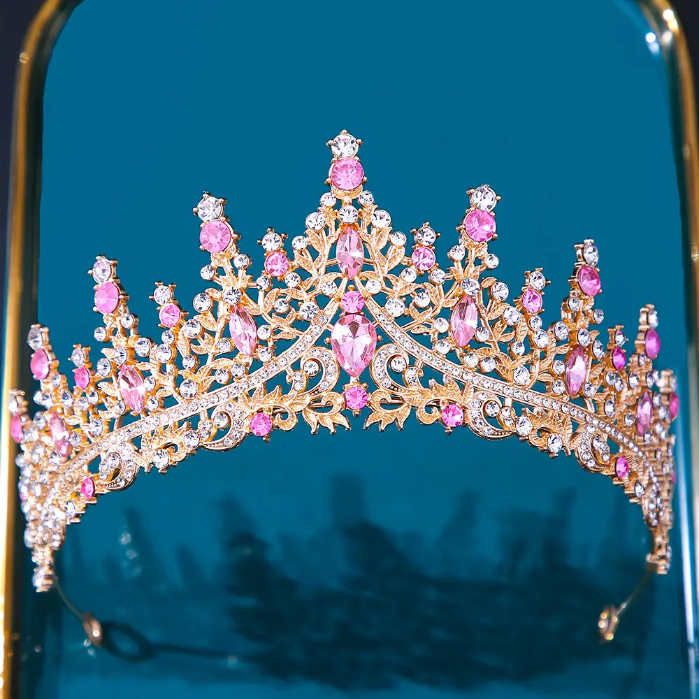 Bridal Crown with Red & Black Rhinestones - Image 17