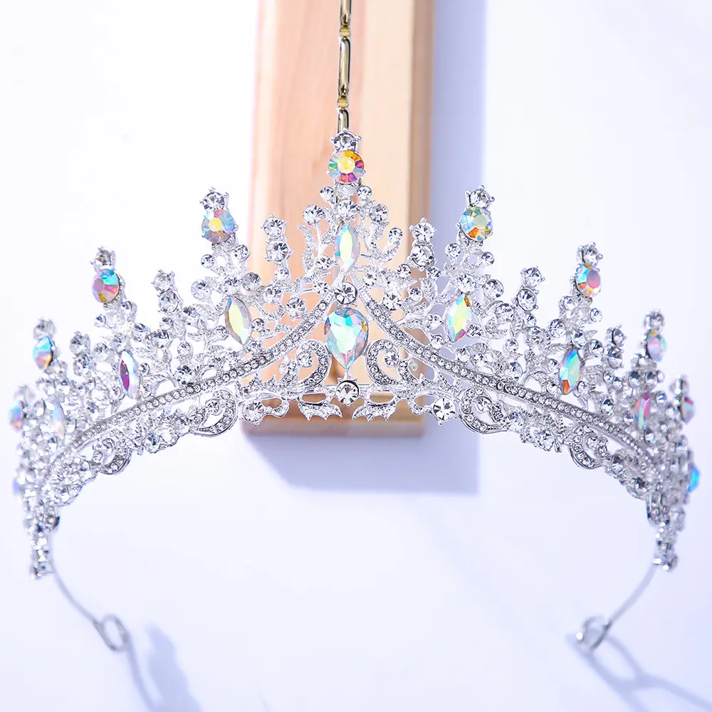 Bridal Crown with Red & Black Rhinestones - Image 2