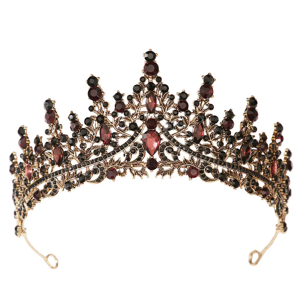 Bridal Crown with Red & Black Rhinestones - Image 23