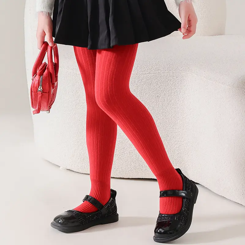 Red Bow Baby Socks for Girls Autumn Winter Warm Leggings - Image 6