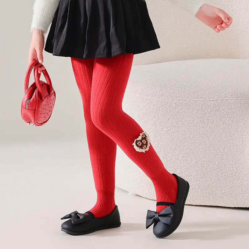 Red Bow Baby Socks for Girls Autumn Winter Warm Leggings - Image 8