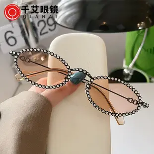 Diamond Oval Frame Women Sunglasses Anti-Blue Light — feature 8