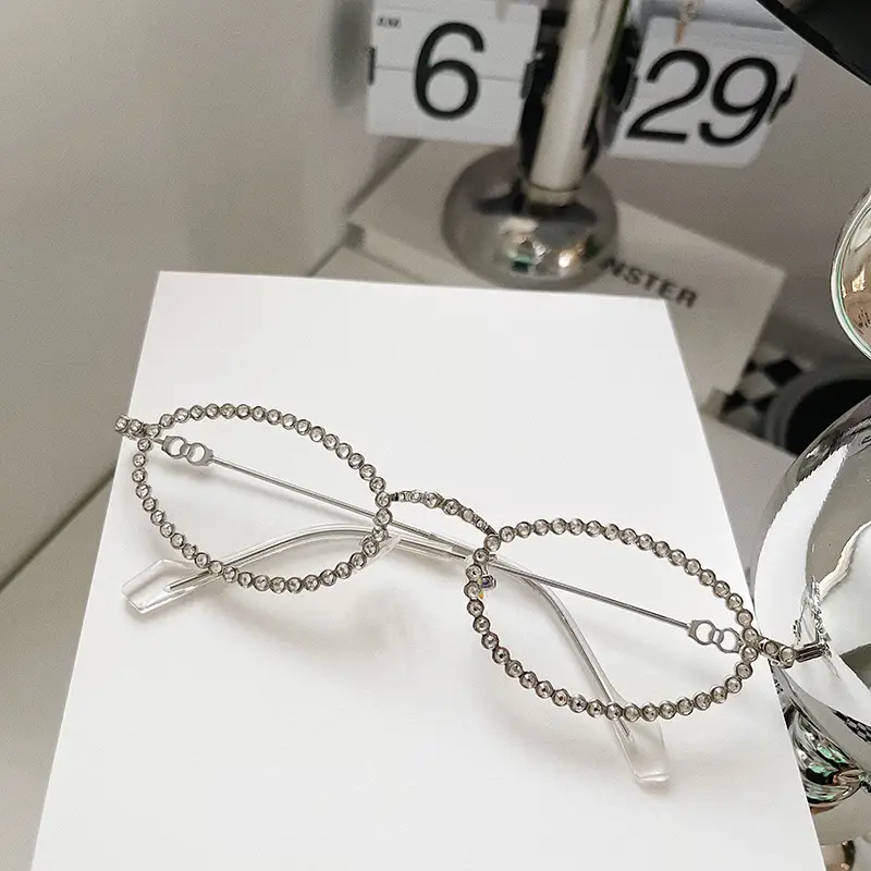 Diamond Oval Frame Women Sunglasses Anti-Blue Light - Image 7