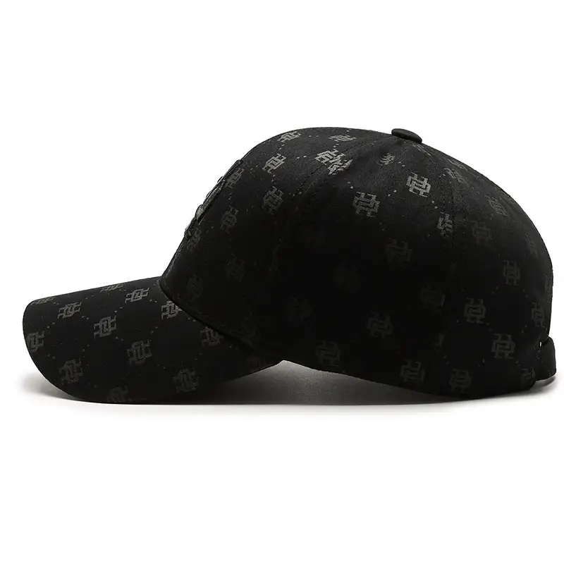 Men Korean Print Baseball Cap Black Spring Autumn - Image 8
