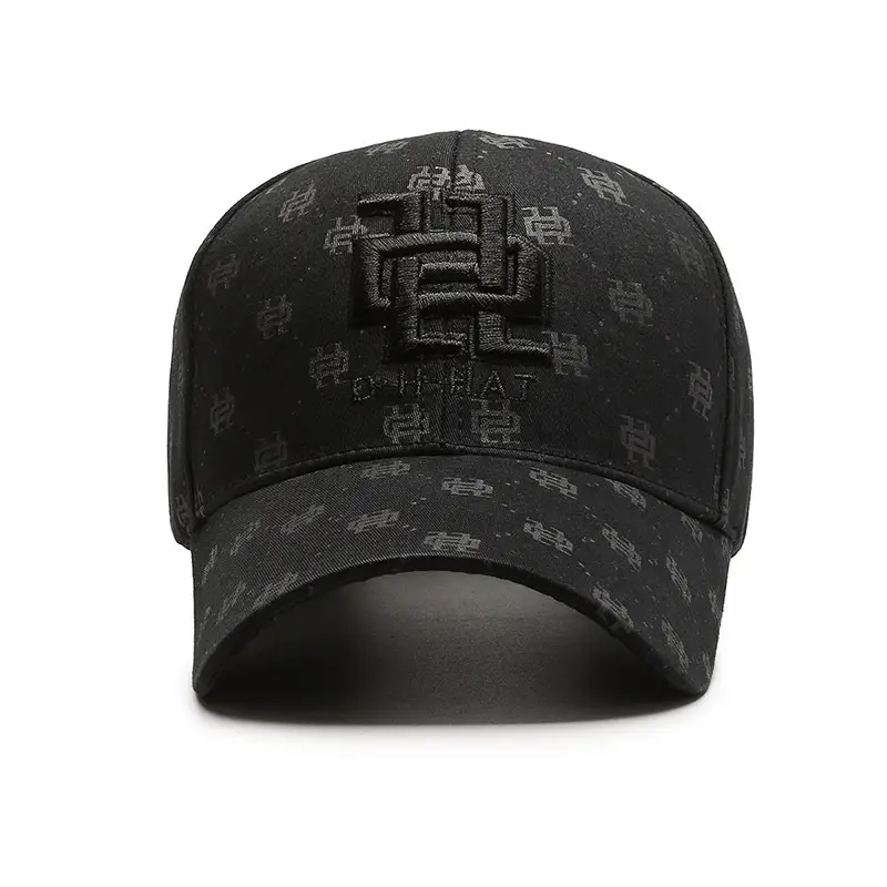Men Korean Print Baseball Cap Black Spring Autumn - Image 11