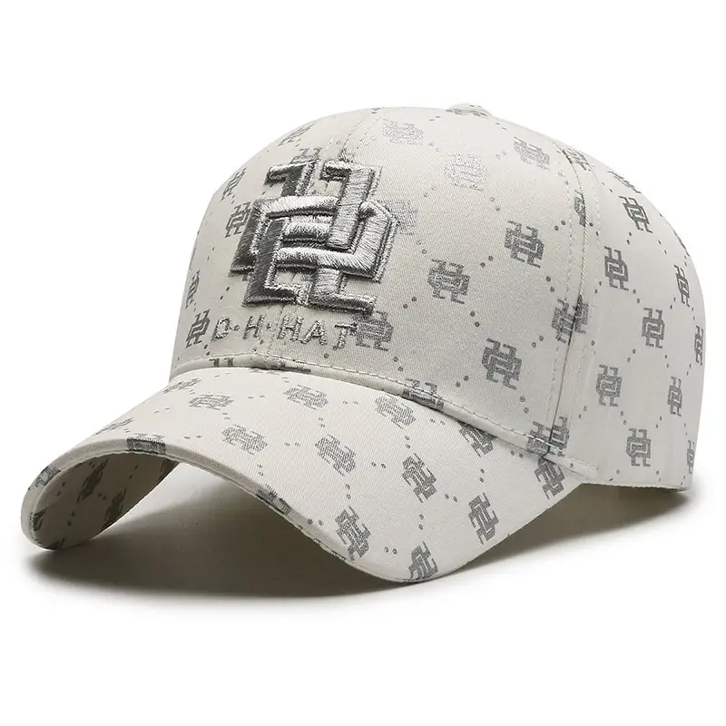 Men Korean Print Baseball Cap Black Spring Autumn - Image 4