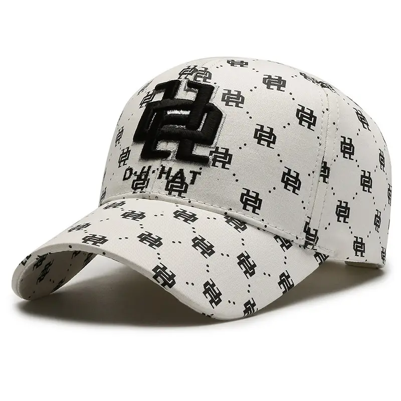 Men Korean Print Baseball Cap Black Spring Autumn - Image 5