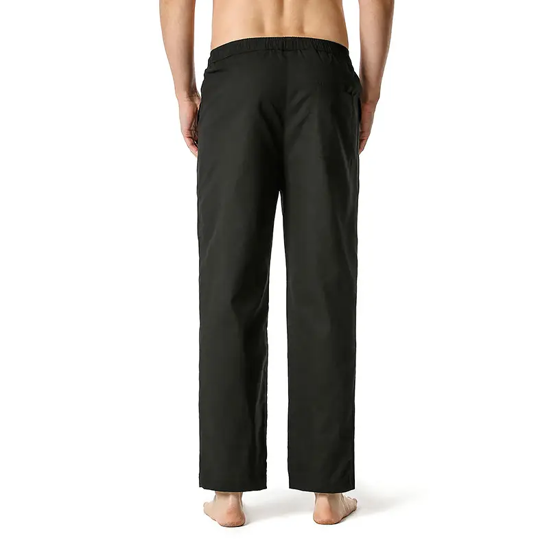 Men Linen Cotton Loose Pants Elastic Waist Yoga Pants — feature 21