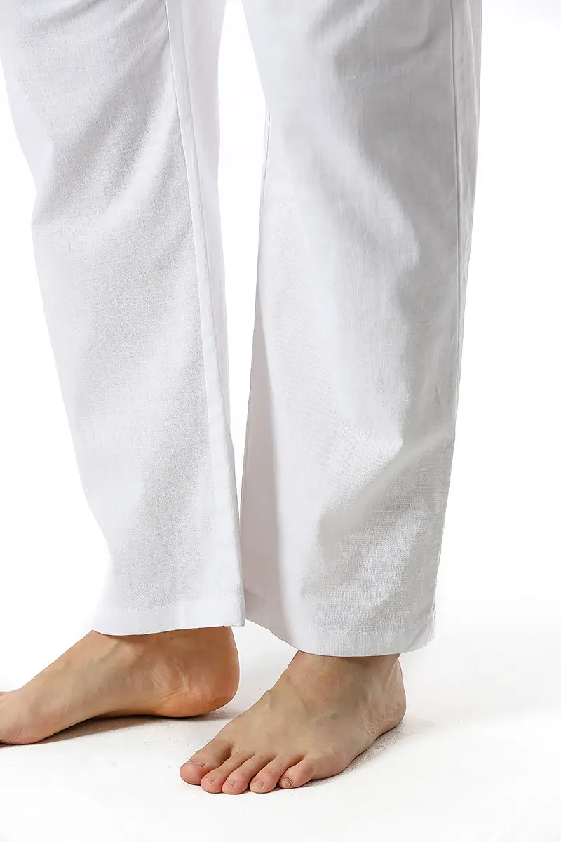 Men Linen Cotton Loose Pants Elastic Waist Yoga Pants — feature 28