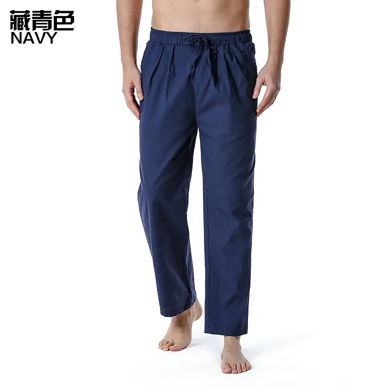 Men Linen Cotton Loose Pants Elastic Waist Yoga Pants - Image 5