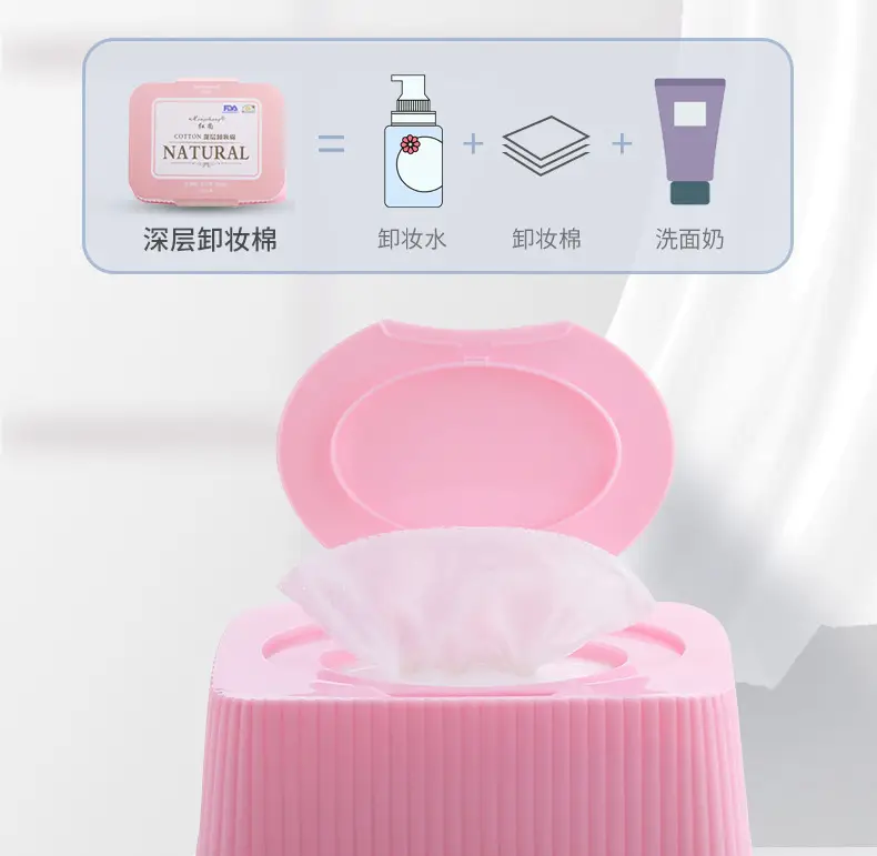 Pink Makeup Remover Wipes 120pcs Deep Cleansing - Image 2