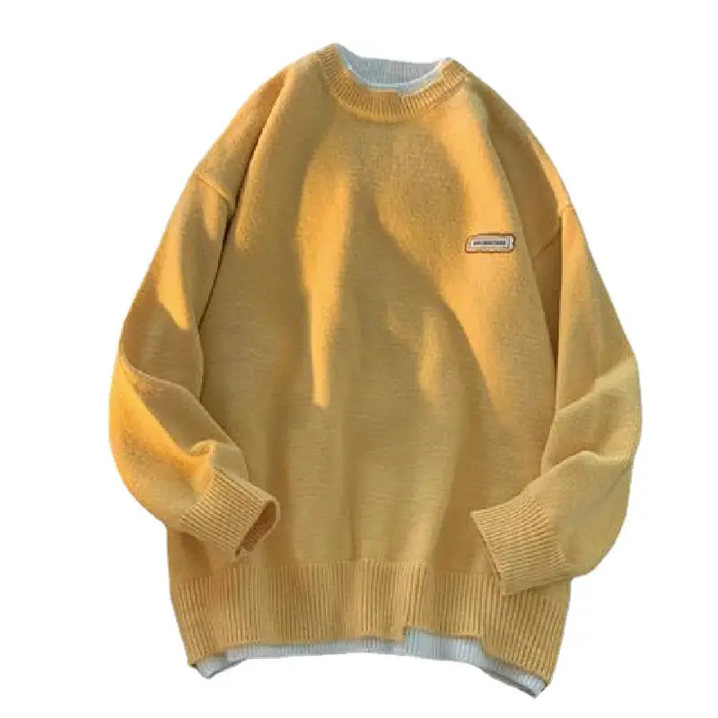 Men Green Knitted Crewneck Sweater Winter Warm Loose Fit - Image 9