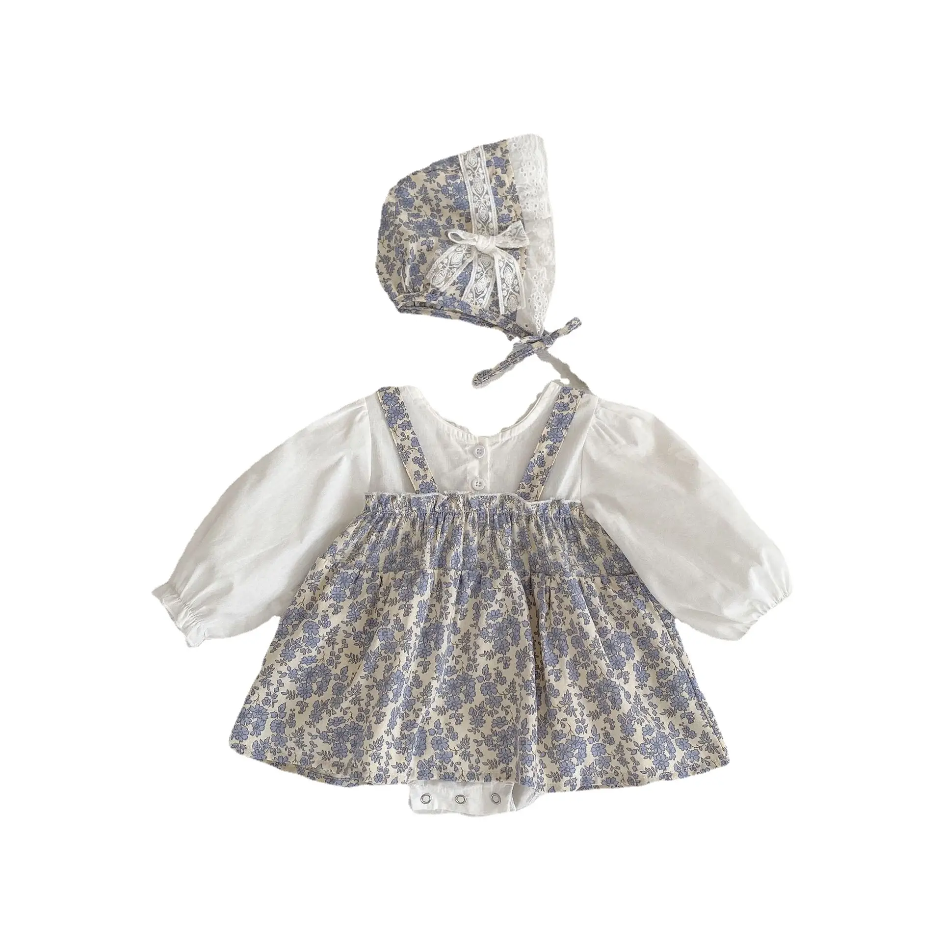 Baby Floral Two-Piece Set with Hat for Small - Image 6
