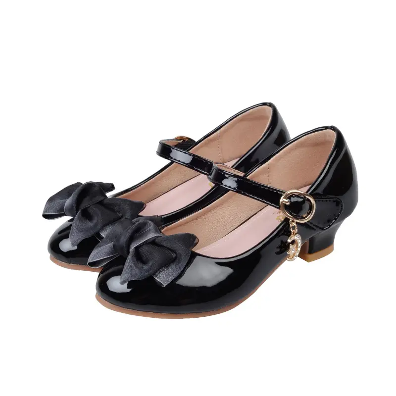 Girls' School Shoes 2025 New Korean Style Fashionable Princess Shoes Versatile Bowknot Loafers Little Girls' Leather Shoes