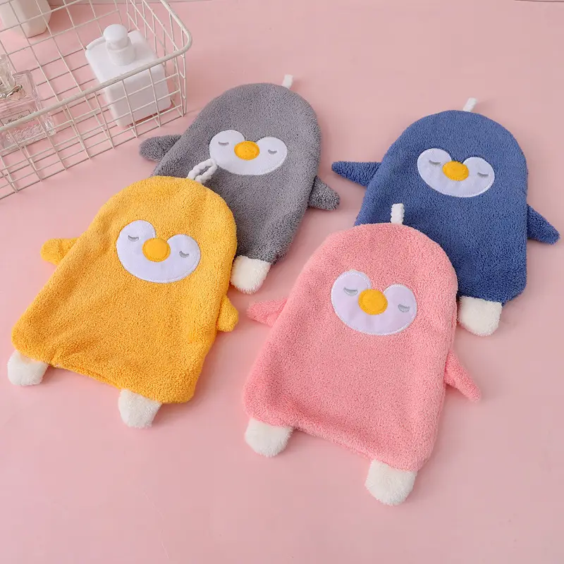 Blue Cute Hand Towel for Kids Absorbent Thickened - Image 6