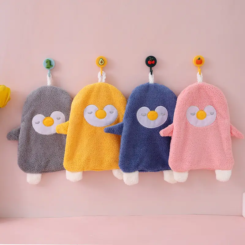 Blue Cute Hand Towel for Kids Absorbent Thickened - Image 7