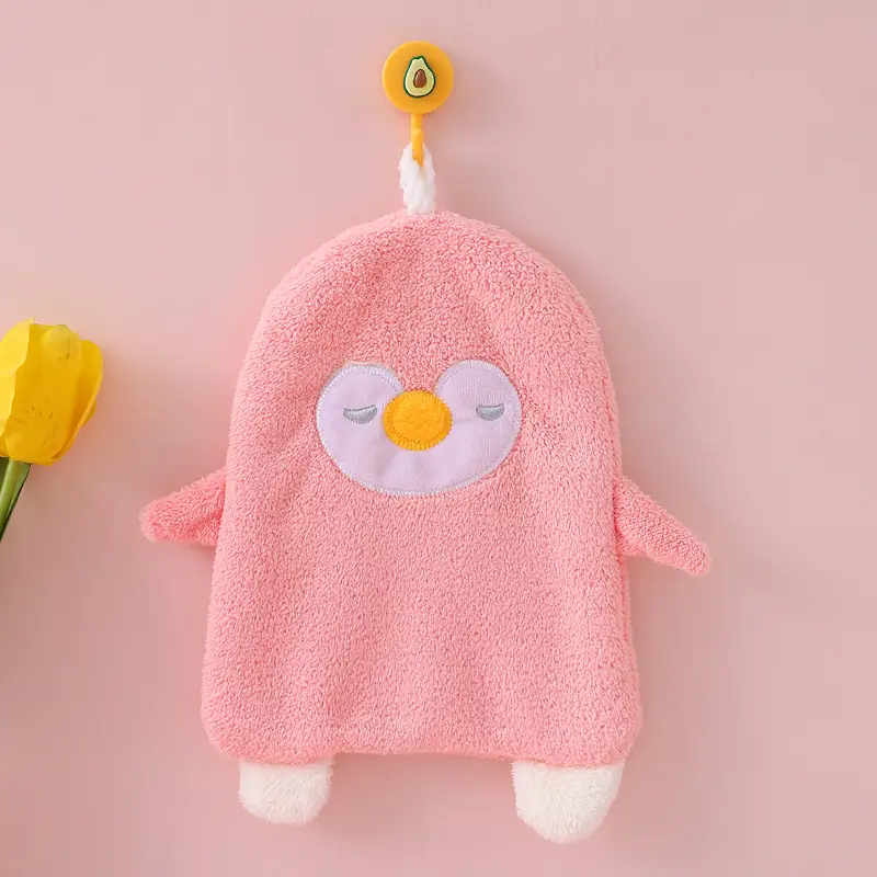 Blue Cute Hand Towel for Kids Absorbent Thickened - Image 2
