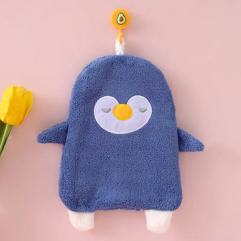 Blue Cute Hand Towel for Kids Absorbent Thickened - Image 3