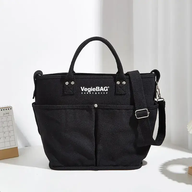 2023 New Women's White Canvas Tote Bag Large Capacity - Image 4