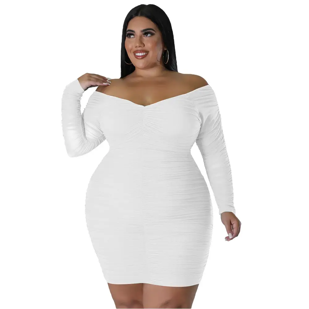 Black Wrap Dress for Plus Size Women with Mesh Sleeves