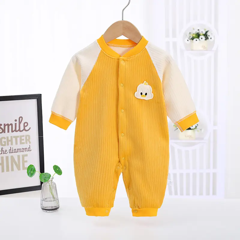 New Baby Fleece Suit Cartoon Pink Blue Yellow