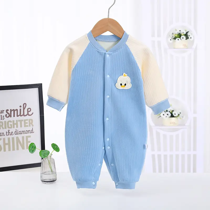 New Baby Fleece Suit Cartoon Pink Blue Yellow