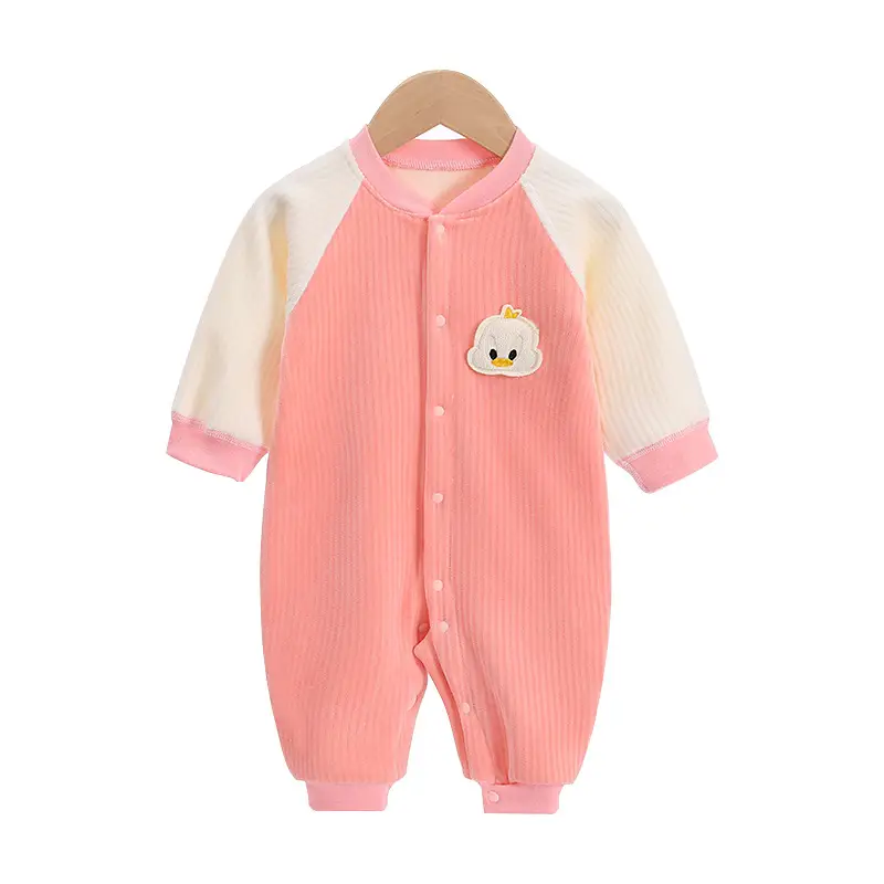 New Baby Fleece Suit Cartoon Pink Blue Yellow