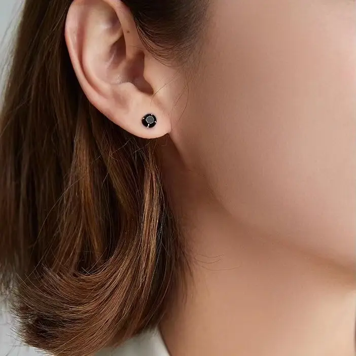 S999 Pure Silver Diamond Stud Earrings 2025 New Trendy Light Luxury Niche Design Versatile Ins Style Pure Silver Earrings - Image 8