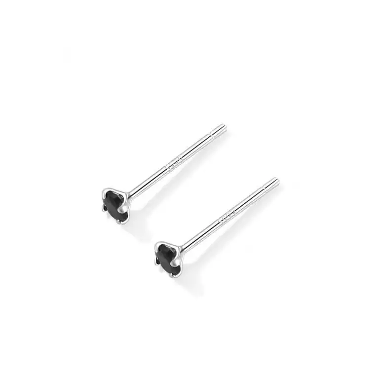 S999 Pure Silver Diamond Stud Earrings 2025 New Trendy Light Luxury Niche Design Versatile Ins Style Pure Silver Earrings - Image 9