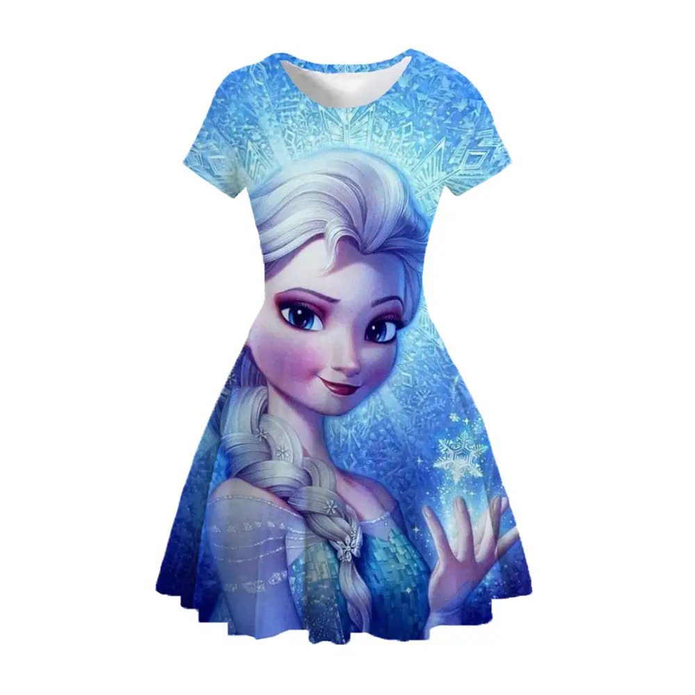 Diz N Frozen Anna Elsa Princess 3D Dress Girls Birthday Party Children Cosplay - Image 2